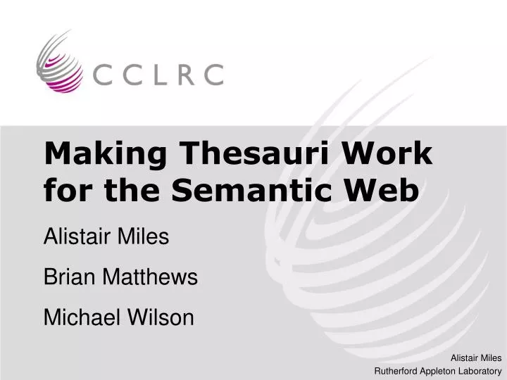 making thesauri work for the semantic web