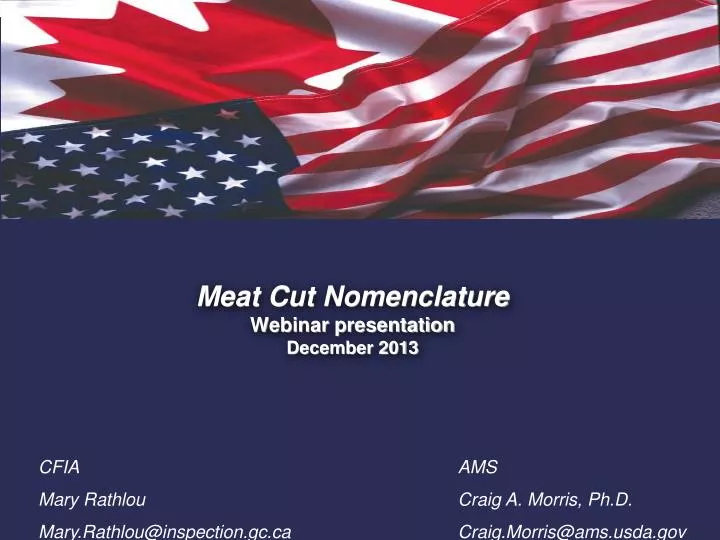 meat cut nomenclature webinar presentation december 2013