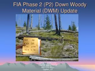 FIA Phase 2 (P2) Down Woody Material (DWM) Update