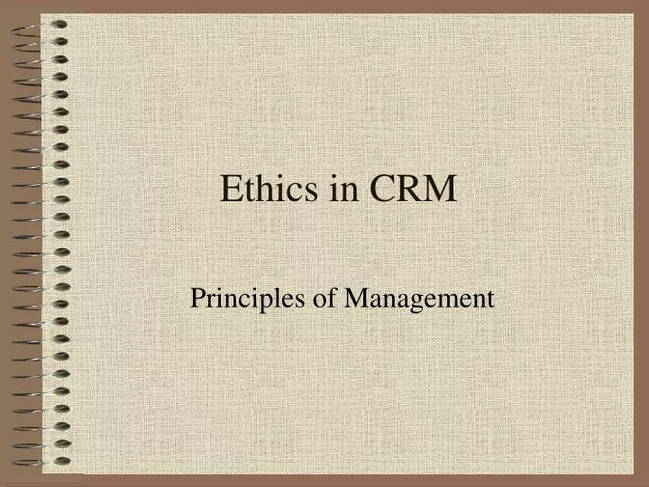 ethics in crm