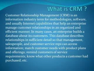 What is CRM ?