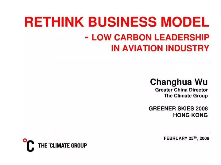 rethink business model low carbon leadership in aviation industry