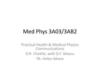 Med Phys 3A03/3AB2