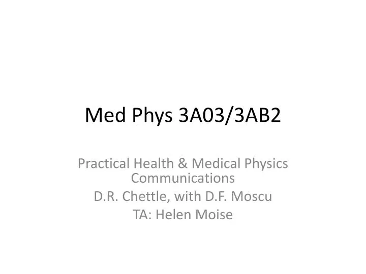 med phys 3a03 3ab2