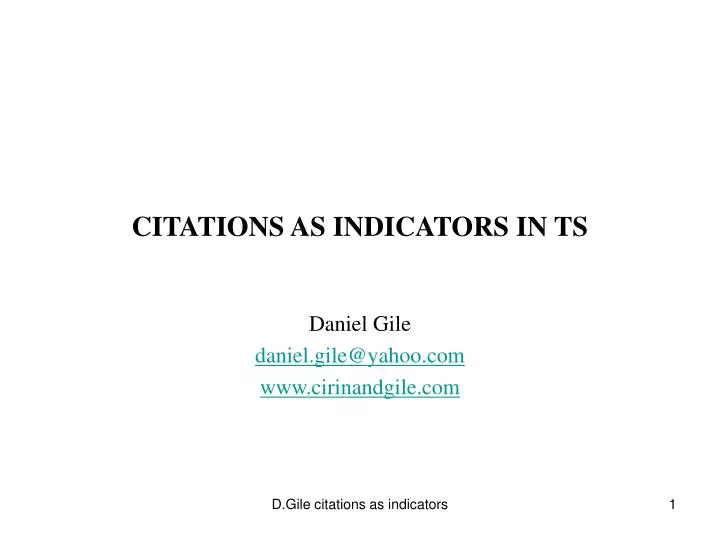 citations as indicators in ts