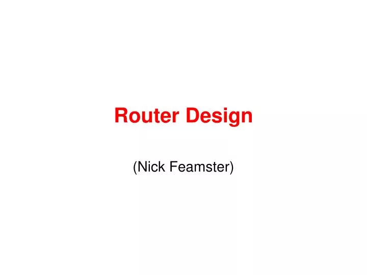 router design