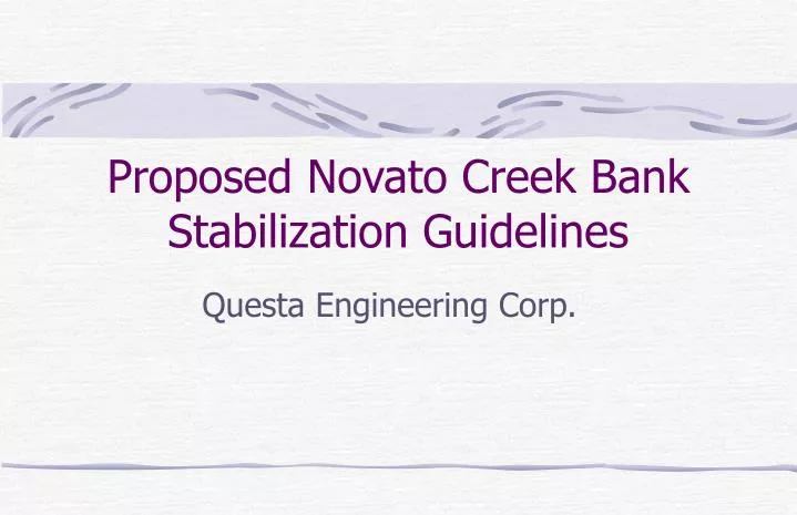 proposed novato creek bank stabilization guidelines