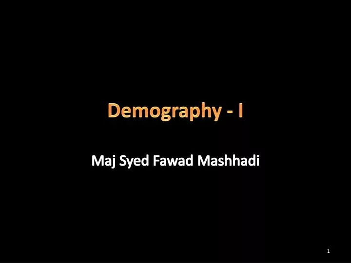 demography i