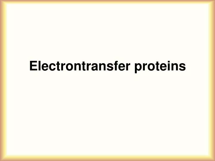 electrontransfer proteins