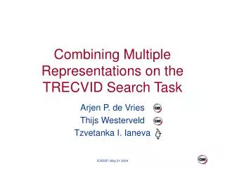 Combining Multiple Representations on the TRECVID Search Task