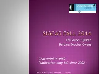 SIGCAS Fall 2014
