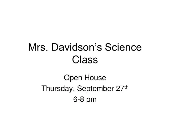 mrs davidson s science class