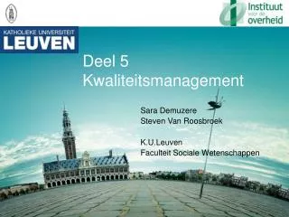 deel 5 kwaliteitsmanagement