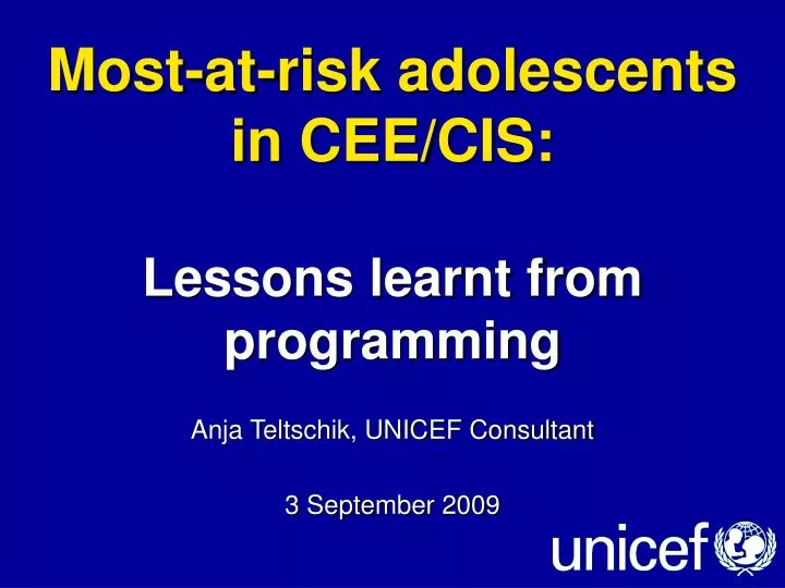 most at risk adolescents in cee cis lessons learnt from programming