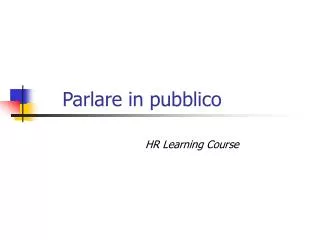 parlare in pubblico