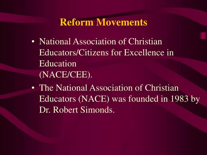 reform movements