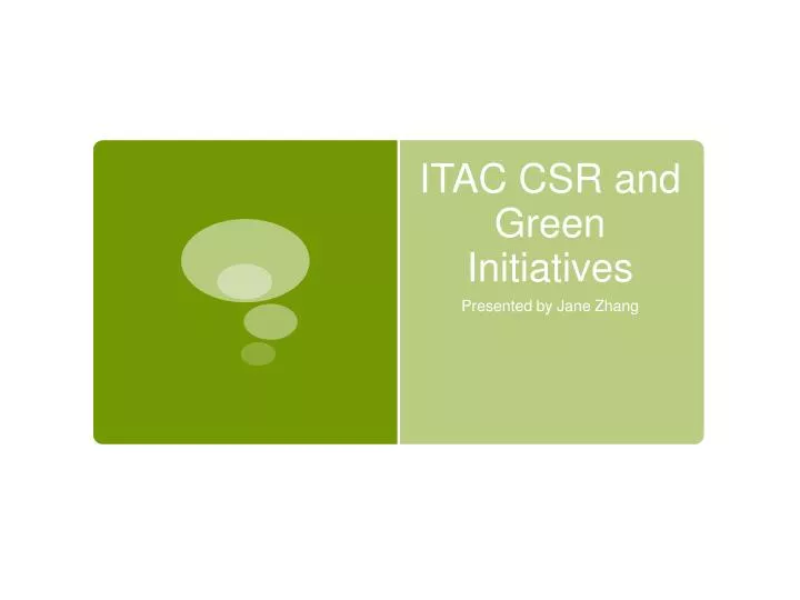 itac csr and green initiatives