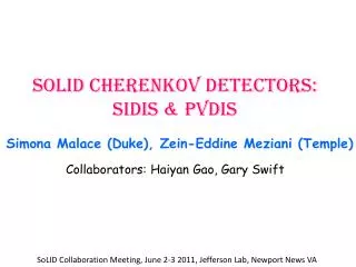 SoLID Cherenkov detectors: SIDIS &amp; PVDIS