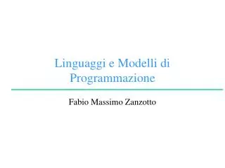 linguaggi e modelli di programmazione