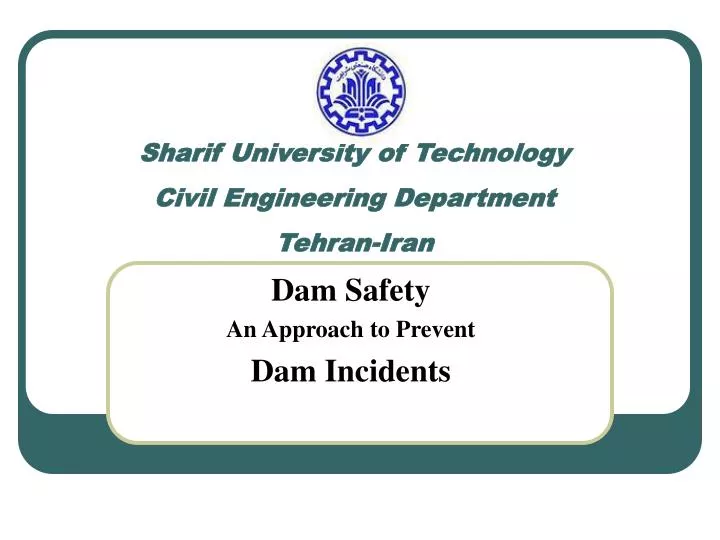 sharif university of technology civil engineering department tehran iran