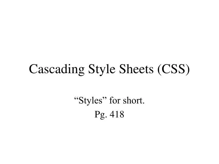 cascading style sheets css