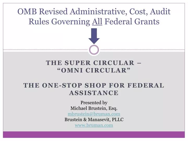 omb revised administrative cost audit rules governing all federal grants