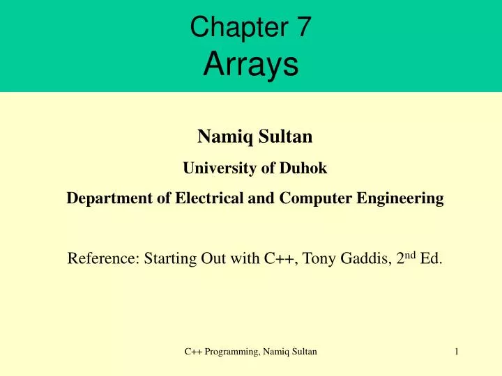 chapter 7 arrays