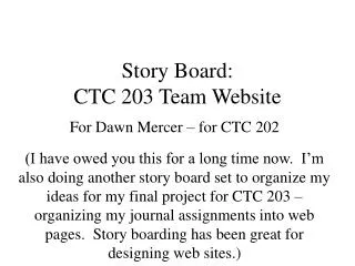 Story Board: CTC 203 Team Website