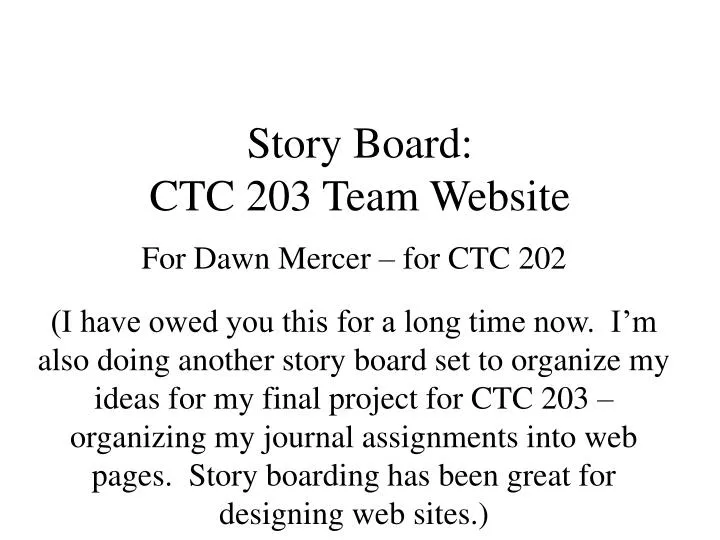 story board ctc 203 team website