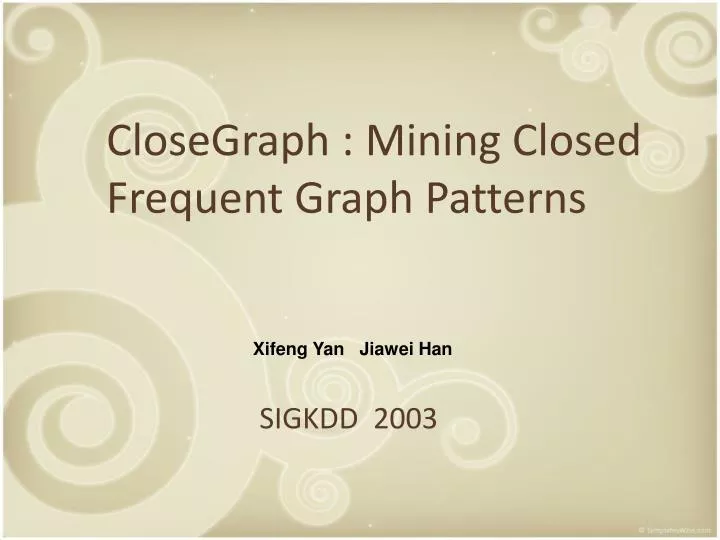 closegraph mining closed frequent graph patterns