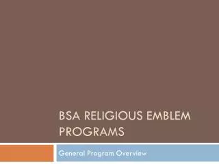 BSA Religious emblem programs