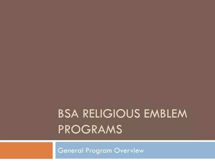 bsa religious emblem programs
