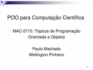 mac 5715 t picos de programa o orientada a objetos paulo machado wellington pinheiro