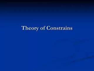 theory of constrains