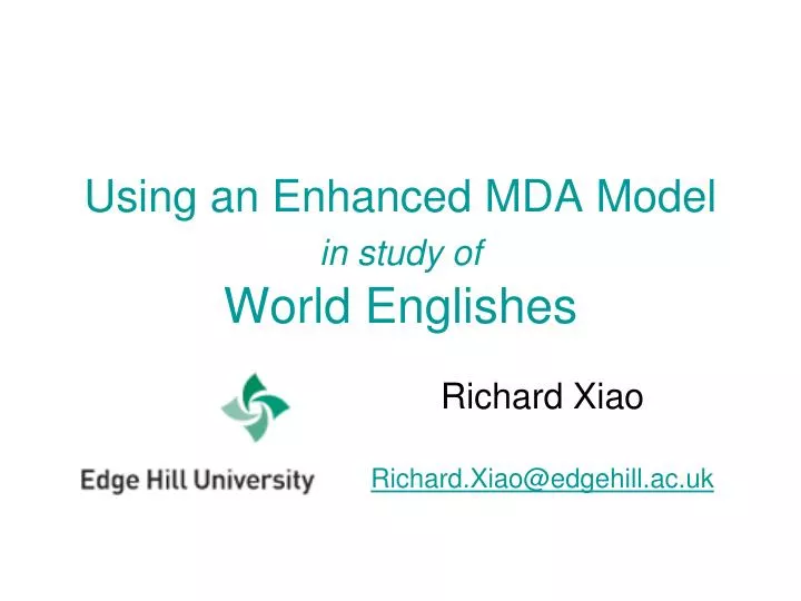 using an enhanced mda model in study of world englishes