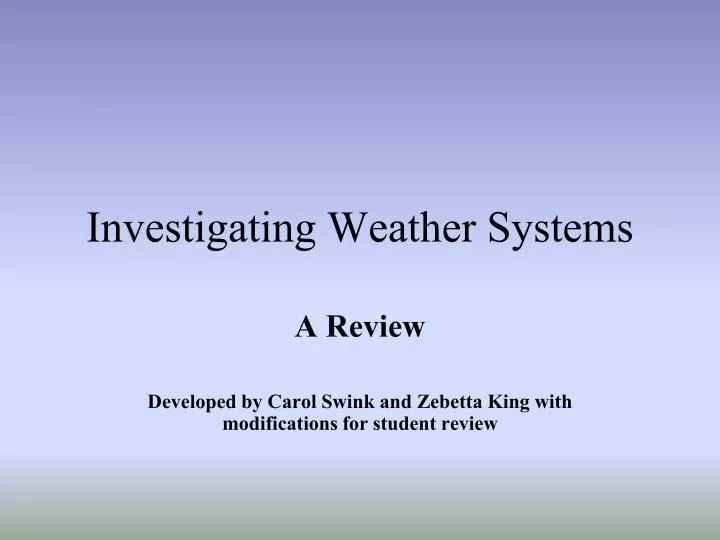 investigating weather systems