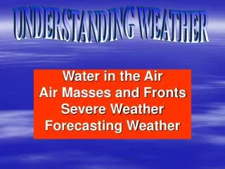 Water in the Air Air Masses and Fronts Severe Weather Forecasting Weather