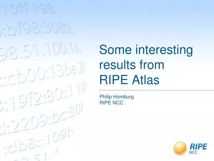 some interesting results from ripe atlas