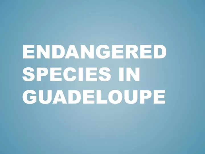 endangered species in guadeloupe