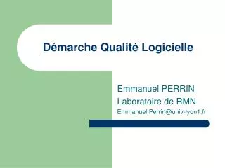 d marche qualit logicielle