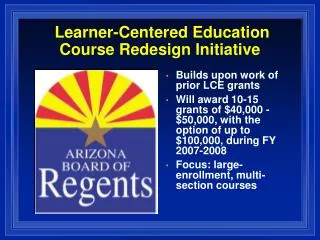 Learner-Centered Education Course Redesign Initiative