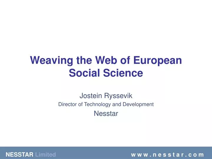 weaving the web of european social science