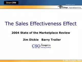 The Sales Effectiveness Effect