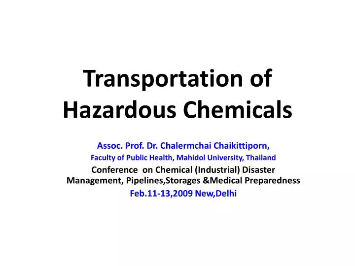 transportation of hazardous chemicals