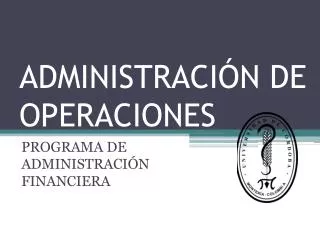 administraci n de operaciones