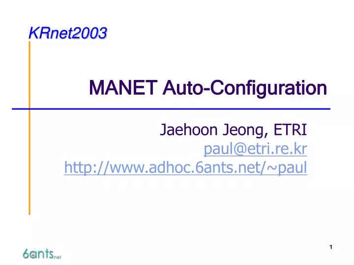 manet auto configuration