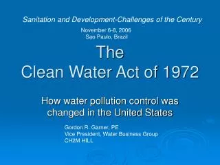 The Clean Water Act of 1972