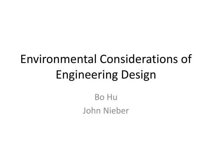 environmental considerations of engineering design