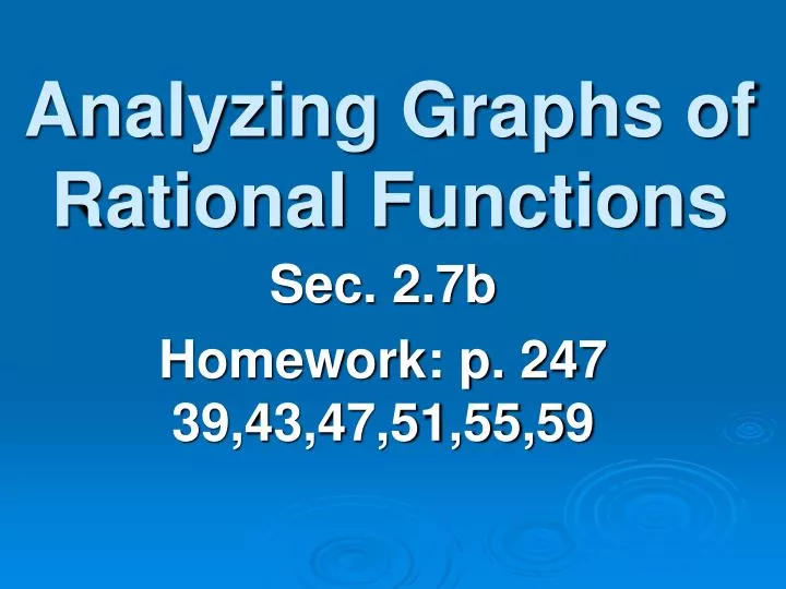 analyzing graphs of rational functions