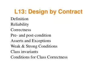 L13: Design by Contract